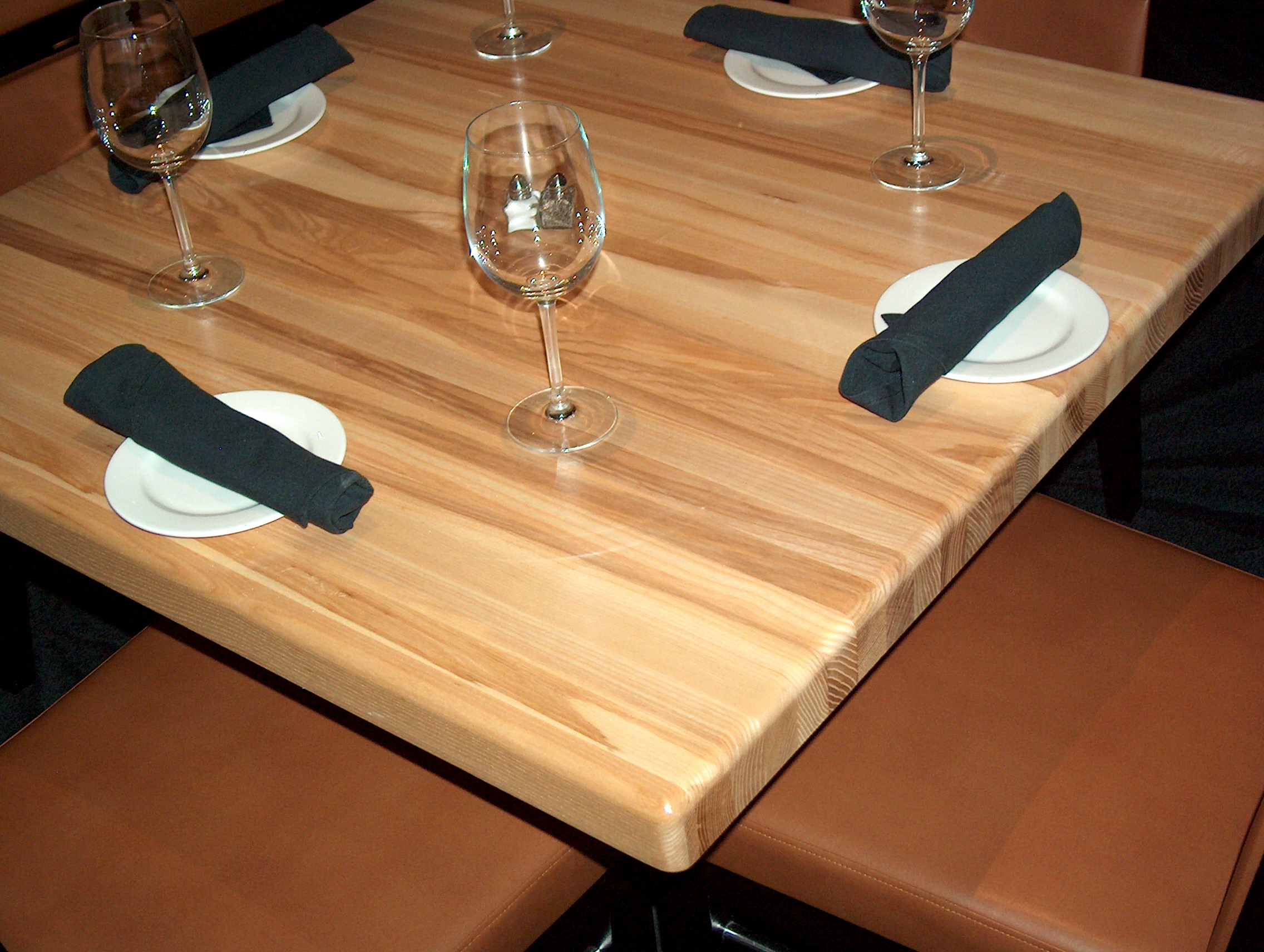 butcher block restaurant table tops