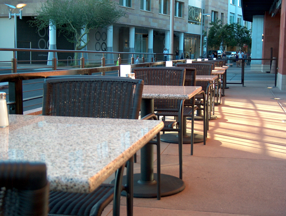 granite tables - one of the types of restaurant table