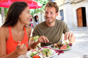 customers dining at restaurant