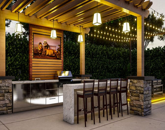 A picture showing outdoor bar