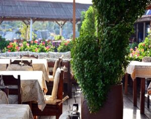 A picture showing outdoor patio restaurant