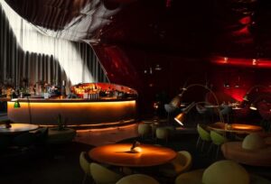 An image showing restaurant bar design idea and layout