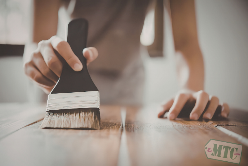 Staining wood table tops