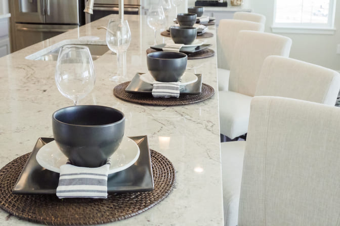 Granite Tables Used for a Restaurant Ambience