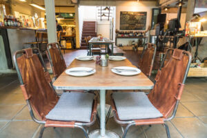 Retro Dining Table and Chair Style in a Restaurant