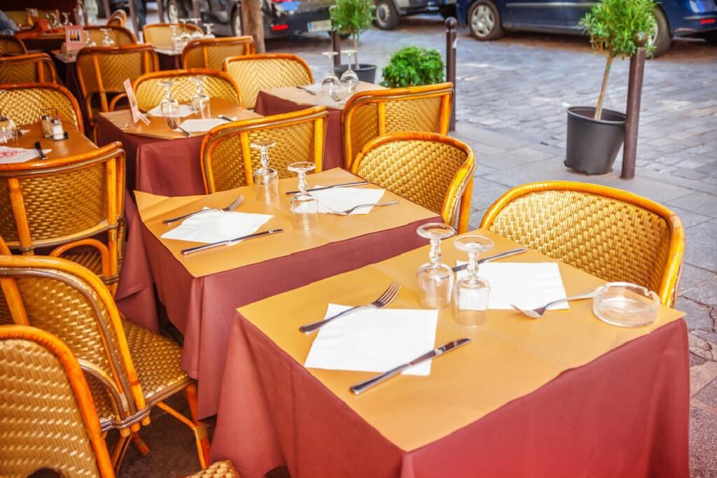 Street cafe woven wicker furniture