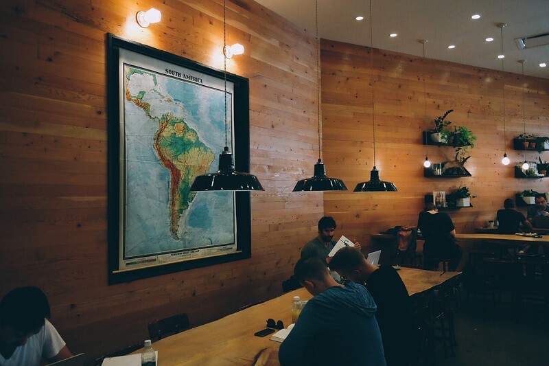 butcher block tables ambience
