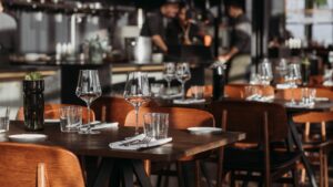 dining room chairs in a restaurant