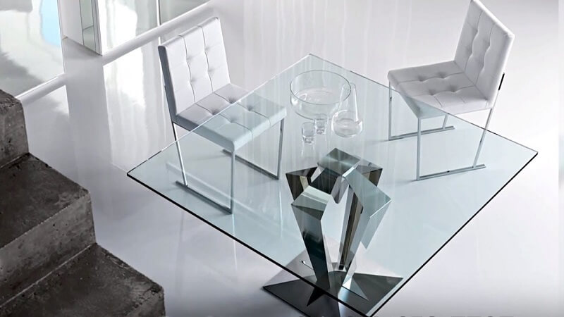 glass restaurant tables