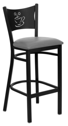 Coffee Back Metal Barstool