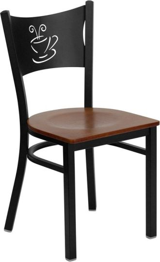 Coffee Back Metal Frame Chair