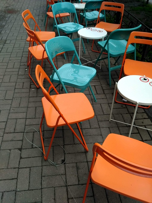 metal chairs