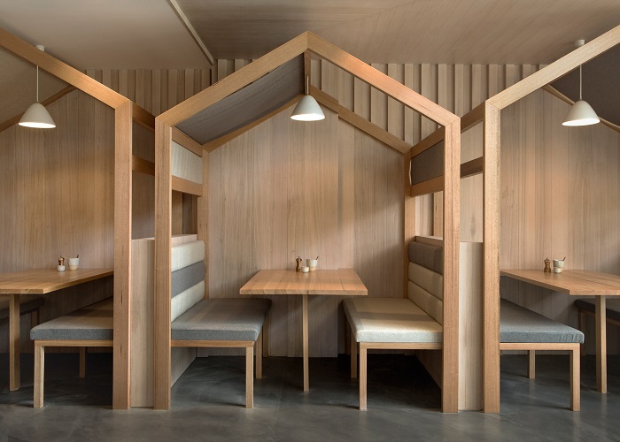 wood restaurant booths