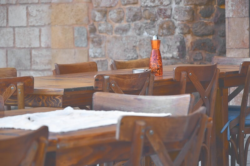 wood restaurant tables