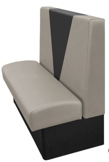 Clarke Retro Single Vinyl Booth - Gray with Black "V" accent