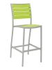 BAL-5602 Outdoor Barstool without Arms - Silver Frame/Green Seat 