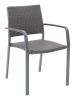 AL-5725A Outdoor Arm Chair - Anthracite Black Seat/Back - Indo Frame