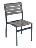 AL-5602 Outdoor Side Chair - Black frame/Gray Teak