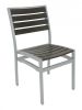 AL-5602 Outdoor Side Chair - Silver Frame/Gray Faux Teak