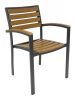 AL-5602 Outdoor Arm Chair - Anthracite Frame/Faux Teak