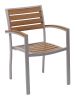 AL-5602 Outdoor Arm Chair - Silver Frame/Teak
