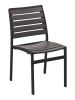 AL-5700S - Outdoor Side Chair - Black Frame/Gray Faux Teak