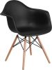 Alonza Plastic Wood Base Chair - Black