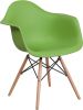 Alonza Plastic Wood Base Chair - Green