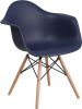 Alonza Plastic Wood Base Chair - Navy