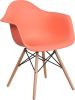 Alonza Plastic Wood Base Chair - Peach