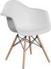 Alonza Plastic Wood Base Chair - White