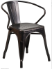 Bistro Arm Chair - Black with Antique Gold