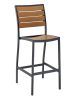BAL-5602 Outdoor Barstool without Arms - Black Frame/Teak Seat 