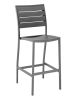 BAL-5602 Outdoor Barstool without Arms - Gray Frame/Faux Gray Teak Seat 