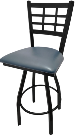 Windowpane Swivel Barstool - Blue Ridge Vinyl Seat