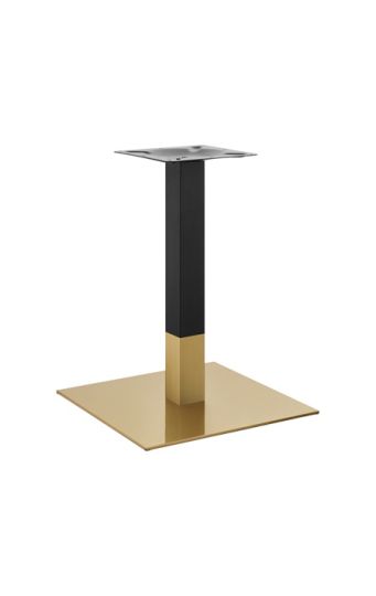 Gold and Black Finish Stainless Steel Base - 22"x22" Square - Dining Height