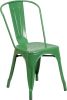 Green metal stack chair