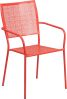 Square Back Outdoor Arm Chair - Coral