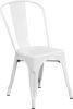 White metal powder coated stack chair