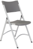 BT602 Folding Chair - Charcoal Slate Gray Plastic Seat/Silver Frame