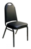 ABC-22 Stackable Chair- Black Frame and Black Vinyl