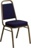 Trapezoidal Back Banquet Chair - Navy Pattern Fabric w/ Gold Frame