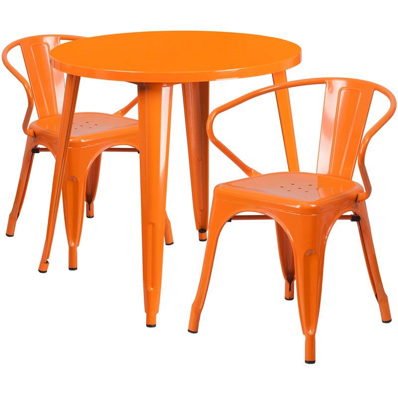 Metal Table Set 30 Inch Round