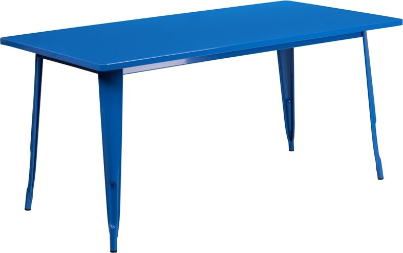 Rectangle Metal Restaurant Cafe Table 60 Inch x 30 inch