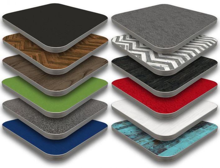 Rippled Edge Laminate Table Tops