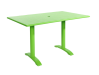 Beachcomber Bali Outdoor Table - Shown in 32 x 48, Lime, with Bali End Bases, Umbrella Hole Option