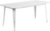 White 31.5" x 63" rectangular metal table