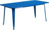 Rectangular Metal Cafe Table 60" x 30" - Blue