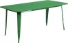 Rectangular Metal Cafe Table 60" x 30" - Green