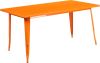 Rectangular Metal Cafe Table 60" x 30" - Orange